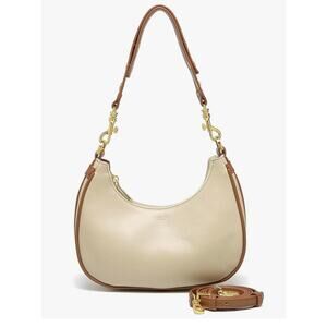 Cream & Caramel Two-Tone Shoulder Bag with Adjustable Strap – Everyday Purse